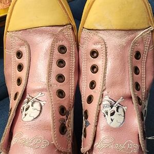 Ed Hardy Pink and Yellow Women's Sneakers